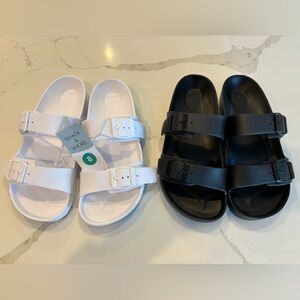 Shade & Shore Men's White and Black Sandals